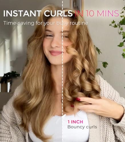TYMO Hair Curler Automatic Rotating - CURLPRO, Curling Wand, Pink 1 inch — view 3