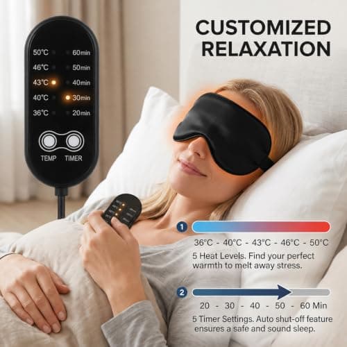 Heated Eye Mask, Electric USB Silk Eye Compress for Dry Eyes, Blepharitis — view 2