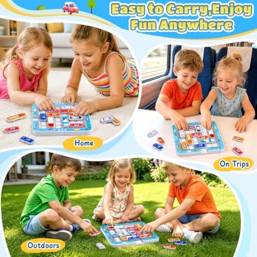 BYHANO Parking Logic Game - 360 Levels Tabletop Toy for Kids 3-8, Magnetic Car Traffic Puzzle, Educational Brain Teaser for Family & Travel, Non-Toxic Portable Gift for Boys & Girls — view 5