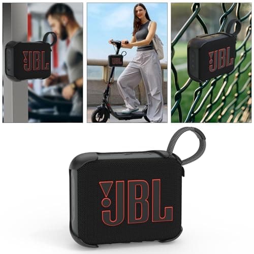 HOLACA Case with Strap for JBL GO 4 Bluetooth Speaker, Magnetic Protective Cover with ABS Hard Shell, Integrated Cinch Strap & Strong Magnet for Gym, Bike, Car Mount — view 6