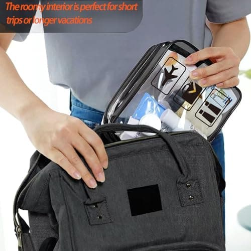 KOOSREEL Clear Travel Toiletries Bag, 2 Pack TSA Approved Toiletry Bag with Zippers Travel Essentials PVC Waterproof Cosmetic Clear Makeup Bag for Women and Men — view 5