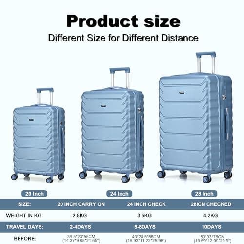CMY Suitcase 20 Inch Cabin Hard Shell Lightweight ABS Carry-On Luggage — view 5