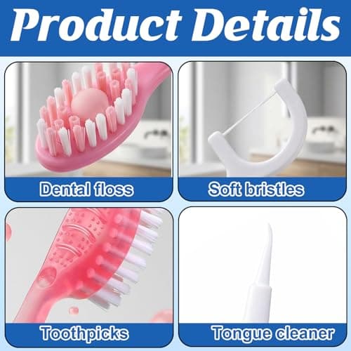 Mini Toothbrush, 24 PCS Quick Oral Care Solution Portable Travel Toothbrushes, Individually Wrapped Dental Hygiene Kit for On-The-Go, Toothbrush Set for Travel Hotel and Outdoor Activities — view 3