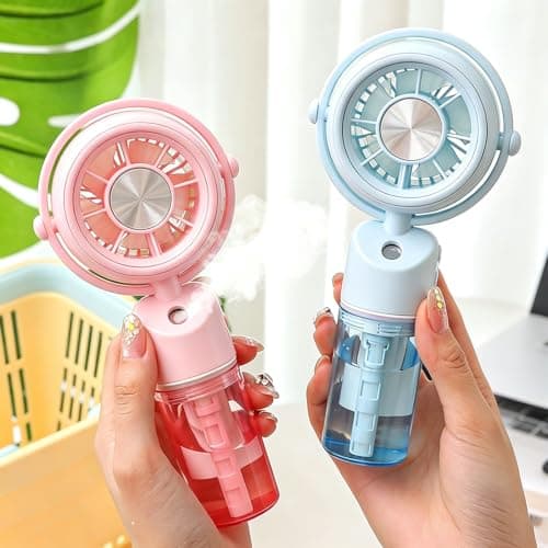 JytxhgzrVZ Portable Fan with Water Mist Spray, Mini USB Hand Fan Rechargeable, Fans Cooling Water Fan Handheld for Outdoor Indoor Summer Holiday Office, Travel Essentials (Khaki) — view 6