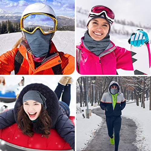 Winter Neck Gaiter Fleece Windproof Neck Warmer Snood for Men Women Neck Scarf Beanie Headwear for Skiing Running Cycling — view 6