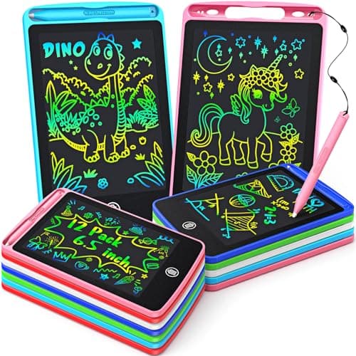 Party Bag Fillers for Kids, 12-Pack 6.5 Inch Lcd Drawing Tablet for Kid Drawing Pad for Kids Toys for Boys Girls 3-8 Party Bag Fillers Toddler Toy 3-8 year old Boy Girl Gift Pass The Parcel Prizes