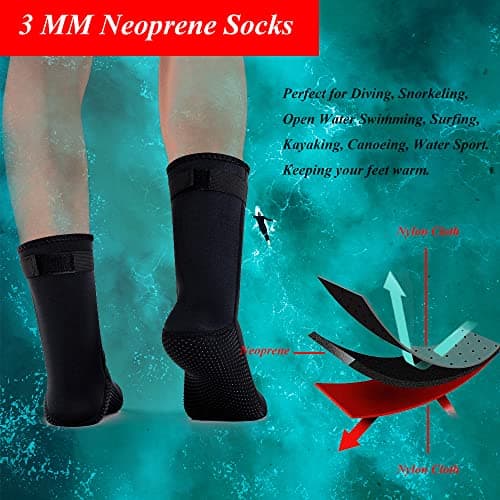 YDQUANI 3mm Neoprene Diving Wetsuit Socks, Thermal Anti-Slip — view 4