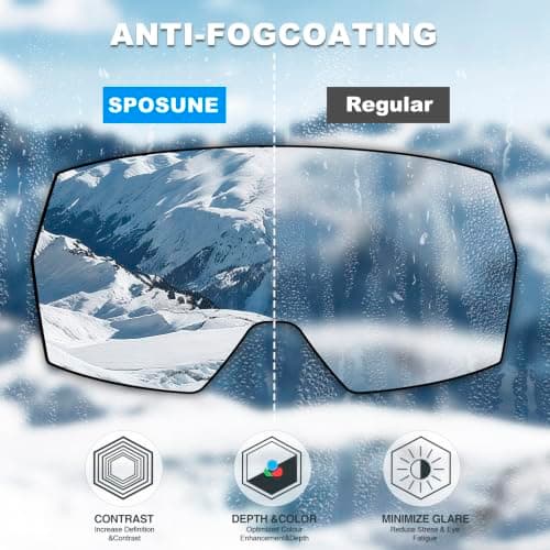 FMY OTG Ski Goggles,Snowboard Goggles for Men,Women & Youth Anti Fog — view 5