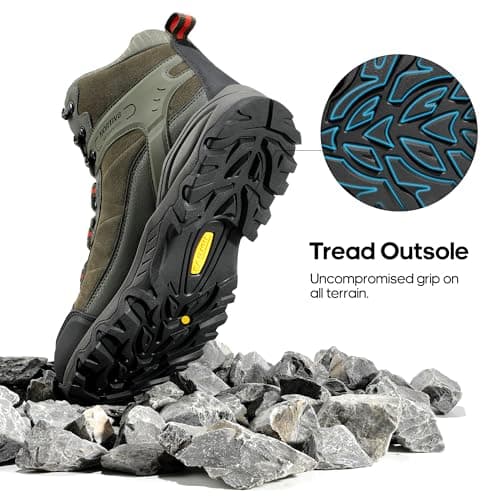 NORTIV 8 Men's Waterproof Lightweight Walking Boots,Size 10,Army Green — view 5