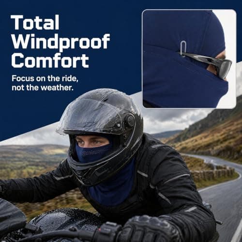 Balaclava for Men & Women, Thermal Ski Mask, Windproof Cycling (Dark Blue) — view 4