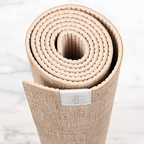 Myga Jute Yoga Mat - Non Slip Exercise Mat for Yoga, Pilates, Meditation and Fitness - Eco Friendly Yoga Mat for Men and Women - Ideal for Home, Gym & Travel - White — view 5