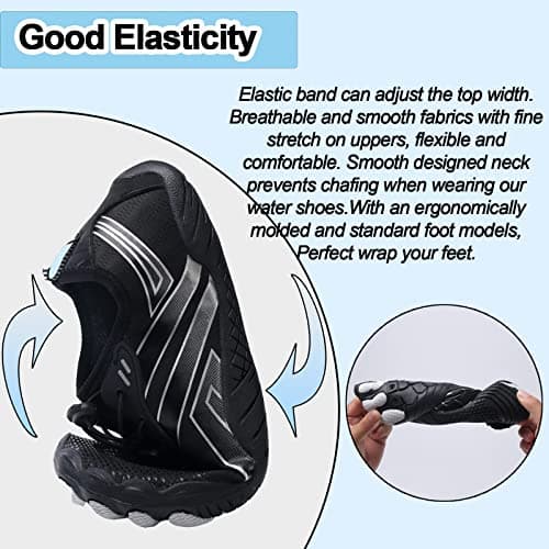 Supmix Mens Womens Water Shoes Beach Shoes Mens Womens Swim Shoes Quick Dry Barefoot Shoes Aqua Shoes Sea Shoes Surf Diving Pool Shoes for Mens Womens Pink, 5 UK — view 4