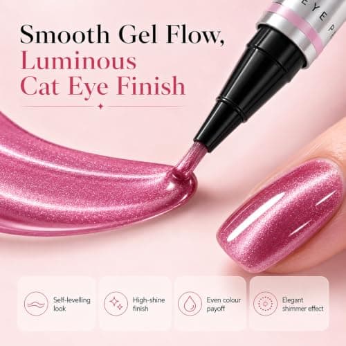 7 in 1 Cat Eye Gel Nail Polish Pens, 4PCS Magnetic One Step Nail Polish — view 2