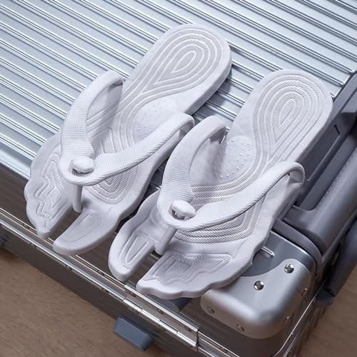 Flip Flop Slippers for Women Size UK 6 Unisex Travel Foldable Sandals Lightweight | Walking Thong Sandal | Disposable Flip Flops Comfort | Ladies Summer Beach Pool Shoes Grey — view 2