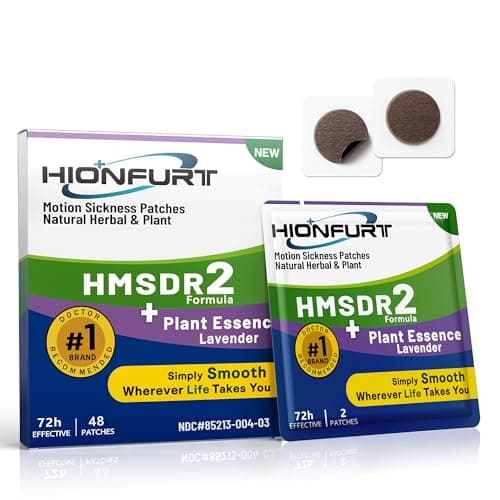 Hionfurt HMSDR2 Motion Sickness Patches, 48 Patches with Lavender Essence