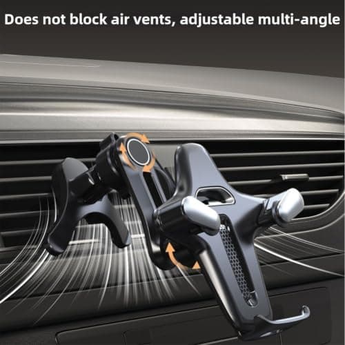 Air Vent Car Phone Holder ABS Secure Clamp Purple Grey Car Phone Mount Air Vent Clip Sturdy ABS Phone Holder for Bumpy Roads Phone Mount for 4-7 Inch Phones Quick Install Air Vent Phone Holder(Purple) — view 4
