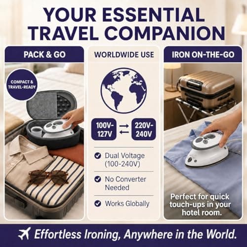 The Quilted Bear Premium Mini Steam Iron for Quilting and Travel, Black — view 3