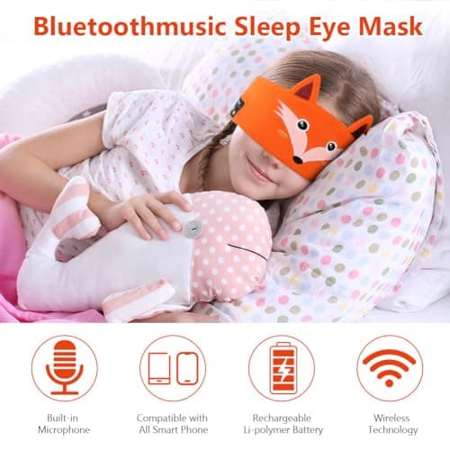 OFFCUP Sleep Headphones, Headband Headphones, Soft Bluetooth Headset Hi-Fi Stereo Super Bass Music Headphones for Men Women Office Nap Travel Yoga Workout Meditation（Orange） — view 3