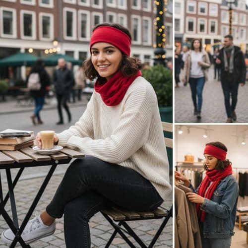 Rocking Party Adults Balaclava Snood Neck Tube Plain Paisley Scarf Travel Cover (Maroon) — view 2