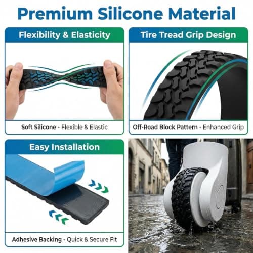 KIMHOME 4Pcs Luggage Wheel Protectors, Trimable Silicone Silent Covers for Suitcase Repair — view 3