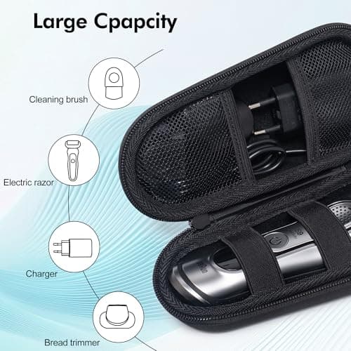 Nincha Electric Shaver Case for Braun Series 3, 5, 7, and 9 Electric Shavers — Hard Shell EVA Travel Case — Protective Storage Case (Black) — view 5