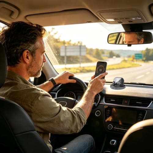 Mimoqk Dashboard Phone Mount Hands-Free Automatic Locking Adjustable — view 2