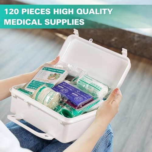 General Medi 120 Pieces Hardcase First Aid Kit - Includes Instant Cold Pack, Emergency Blanket for Travel, Home, Office, Vehicle, Camping, Workplace & Outdoor — view 4