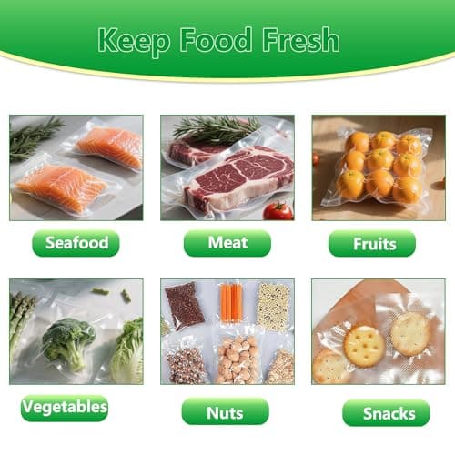 Rshuhx Vacuum Food Sealer Bags Mixed 17x25cm 20x30cm 28x40cm 80 pack BPA Free Vacuum Storage Bags for Sous Vide Cooking Commercial Grade Textured Food Vacuum Sealer Bag Thick Embossed — view 5