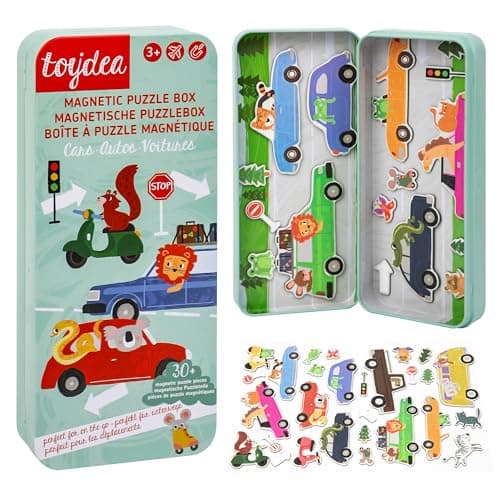 Toydea Magnetic Puzzle Box for Kids Ages 3-5, Car Travel Puzzle Game