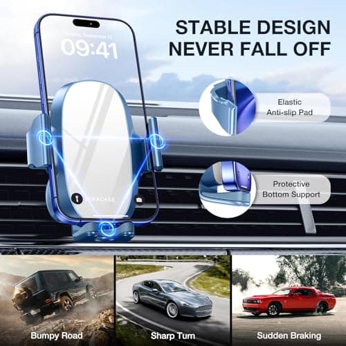 Miracase 2nd Generation Car Phone Holder, Air Vent Phone Holder for Cars 360° Rotation, Mobile Phone Mount Automobile Cradles GPS Vehicle Mount for Vent Van iPhone17 16 15 14 Pro Max 13 12 11 Samsung — view 2