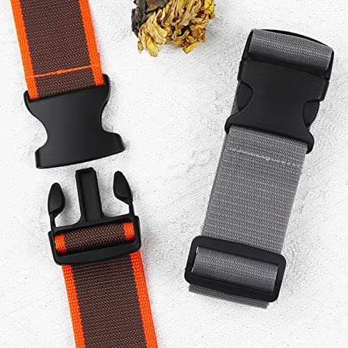 Luggage Suitcase Straps Set, Travel Accessories Thickened Luggage Belt with Quick Release Buckle, Adjustable Black Travel Luggage Straps for Suitcase Baggage (Taupe, 2 PCS Set) — view 3