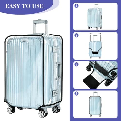 LIUCONGBD 28in Suitcase Cover Clear, Dustproof PVC with Tag and Wheel Cover — view 5
