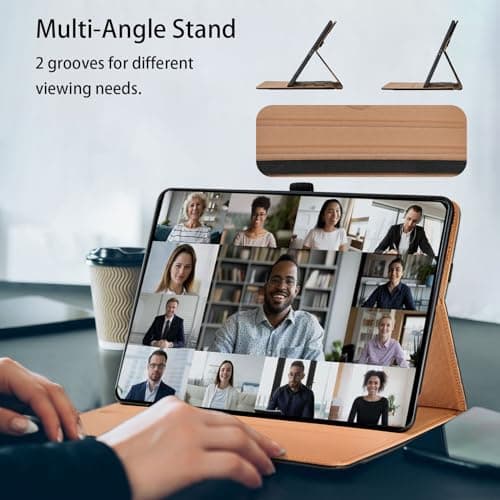 Vkooer Case for iPad Mini 5th Generation 2019 7.9 inch - iPad Mini 4/3/2/1 /1 PU Leather Folio Flip Cover Multi-Angle Viewing Smart Stand Cover with Pocket Auto Wake/Sleep - Brown — view 3