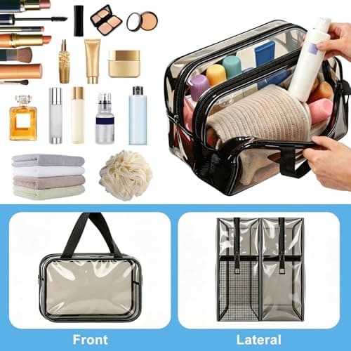 Funnasting Clear Toiletry Bag, Waterproof PVC Travel Wash Bag — view 4
