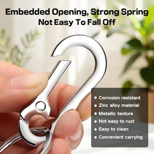 4Pcs Heavy Duty Metal Keychain, Metal Carabiner Keychain Clip — view 5