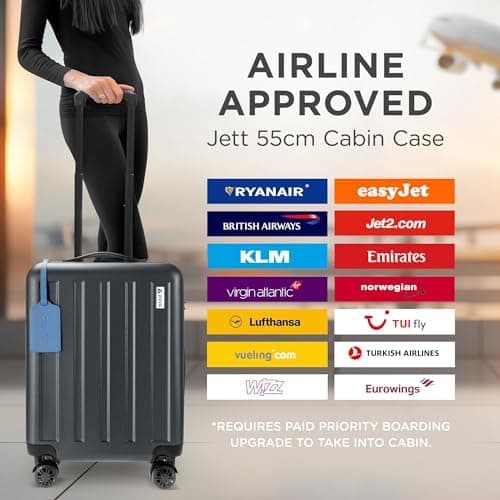 AVIO Large Suitcases Lightweight 4 Wheel Spinner | 55cm Cabin Carry On Lock — view 4
