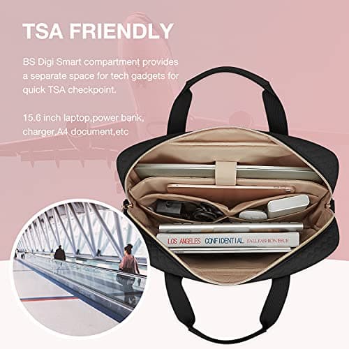 bagsmart Laptop Bag for Women, 15.6" Briefcase Teacher for Work School — view 3