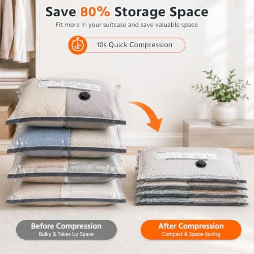 Newthinking Vacuum Bags for Travel, Vacuum Storage Bags with Wireless Pump — view 4