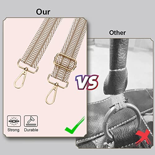 Aucuu Luggage Straps, Wide Shoulder Strap Adjustable Crossbody Bag Strap with Metal Swivel Hooks, Replacement Handbag Belt for Crossbody Bag, Luggage, Laptop and Duffle - 3.8CM Yellow — view 5