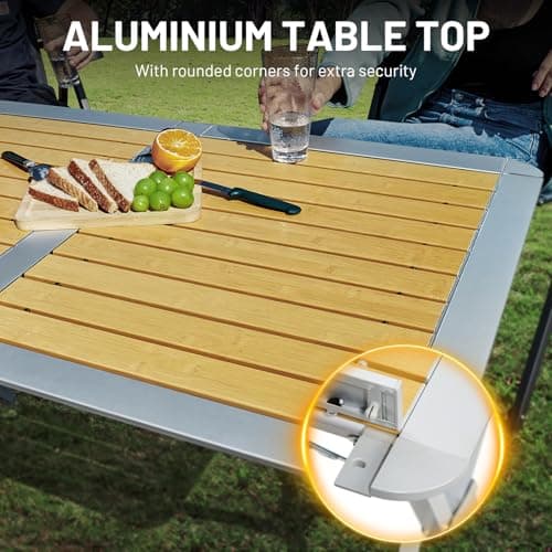 TIMBER RIDGE Camping Table That Fold Up Aluminium Roll Up 110x70cm — view 5