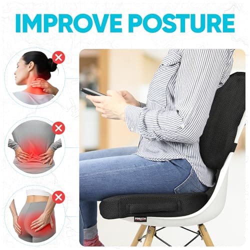 FORTEM Seat Cushion & Lumbar Support for Office Chair, Car Seat Cushions — view 5