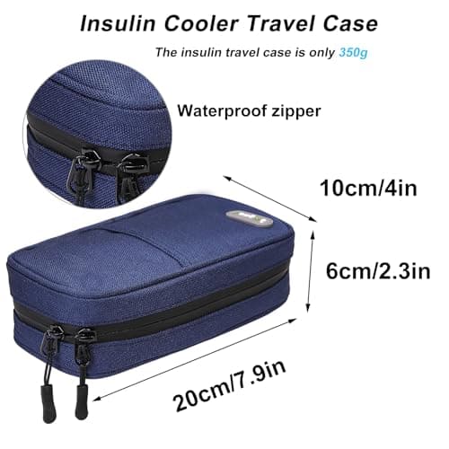 JAKAGO Water-Repellent Insulin Cooler Travel Case with 2 Large Ice Pack — view 2