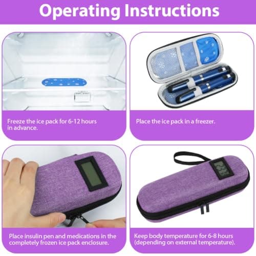 AOOWU Insulin Cooler Travel Case with Temperature Display, TSA Approved — view 6