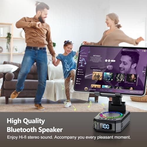 Gifts for Men Women, 4‑in‑1 Phone Stand with Bluetooth Speaker, RGB Lights — view 5