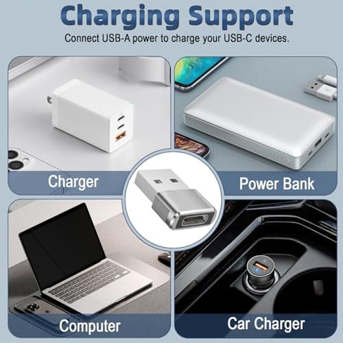 USB C to USB Adaptor, USB to USB C Adapter 3Pack Charger Cable Converter — view 5