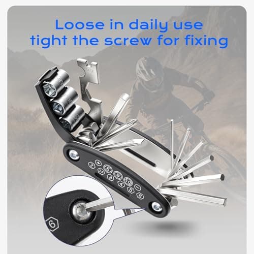 All-in-One Bike Tool Kit & Puncture Repair Kit | Bike Repair Kit with 3 Tyre Levers | for Road, Mountain Bike & BMX | Essential Bike Accessories for Men & Women — view 6