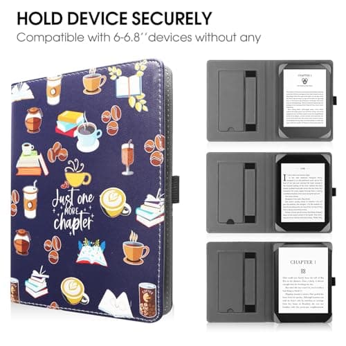 HGWALP Universal Stand Case for 6/6.8/7 inch paperwhite,Premium PU Leather Stand Cover with Handstrap Compatible with All 6" 6.8" 7" Kindle Paperwhite/Colorsoft/Kobo/Pocketook/Sony eReaders-JOMC — view 3
