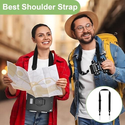 1 Pack Adjustable Shoulder Strap with Quick Release Buckles, Comfortable Non-Slip Neck Lanyard Strap for Tablet, Camera, Binoculars, Laptop Bag, Handbag, Luggage – Durable Nylon, Black, Medium Length — view 6