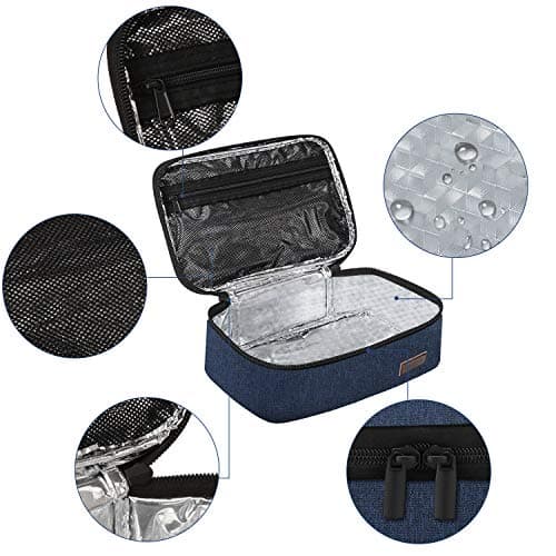 Gloppie Small Insulated Lunch Bag Mini Lunchbox 3.5L Food Containers Portable for Men Women, Durable & Compact Cooler Bags Reusable Snack Bag, Indigo Blue — view 5