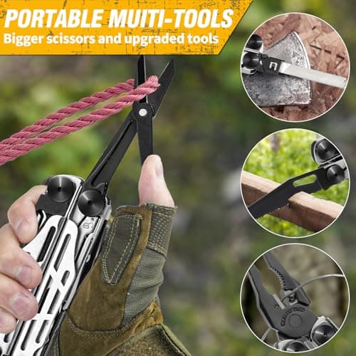 BIBURY Multitools, BI2045B Pro Multi Tool Foldable Pliers Screwdriver-Black — view 6
